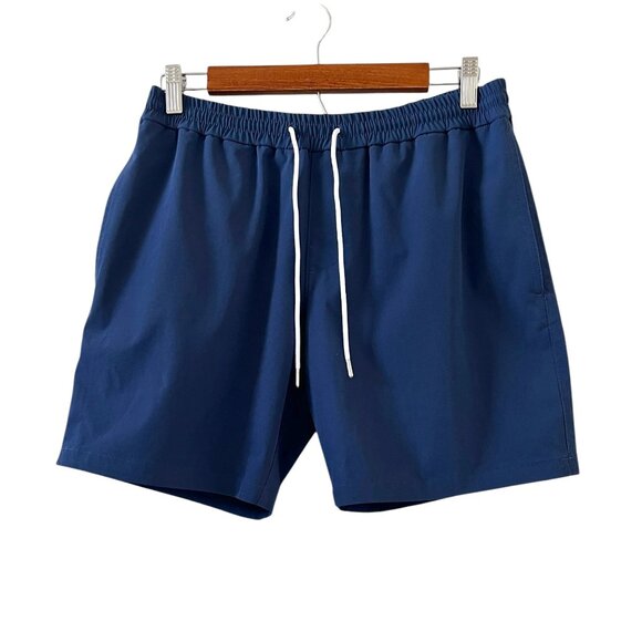 Club Monaco Men's Bo Solid 7" Swim Trunks In Navy Blue Size S - Picture 1 of 16